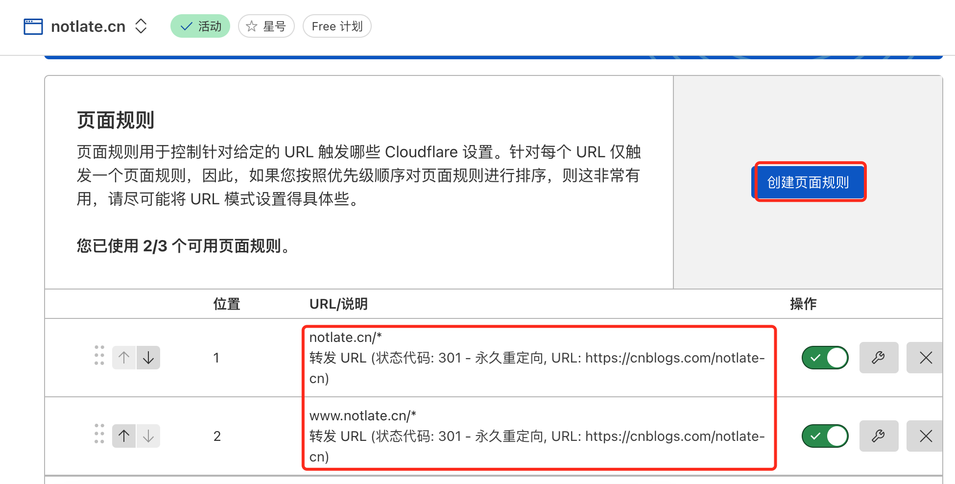 Cloudflare 转发规则列表