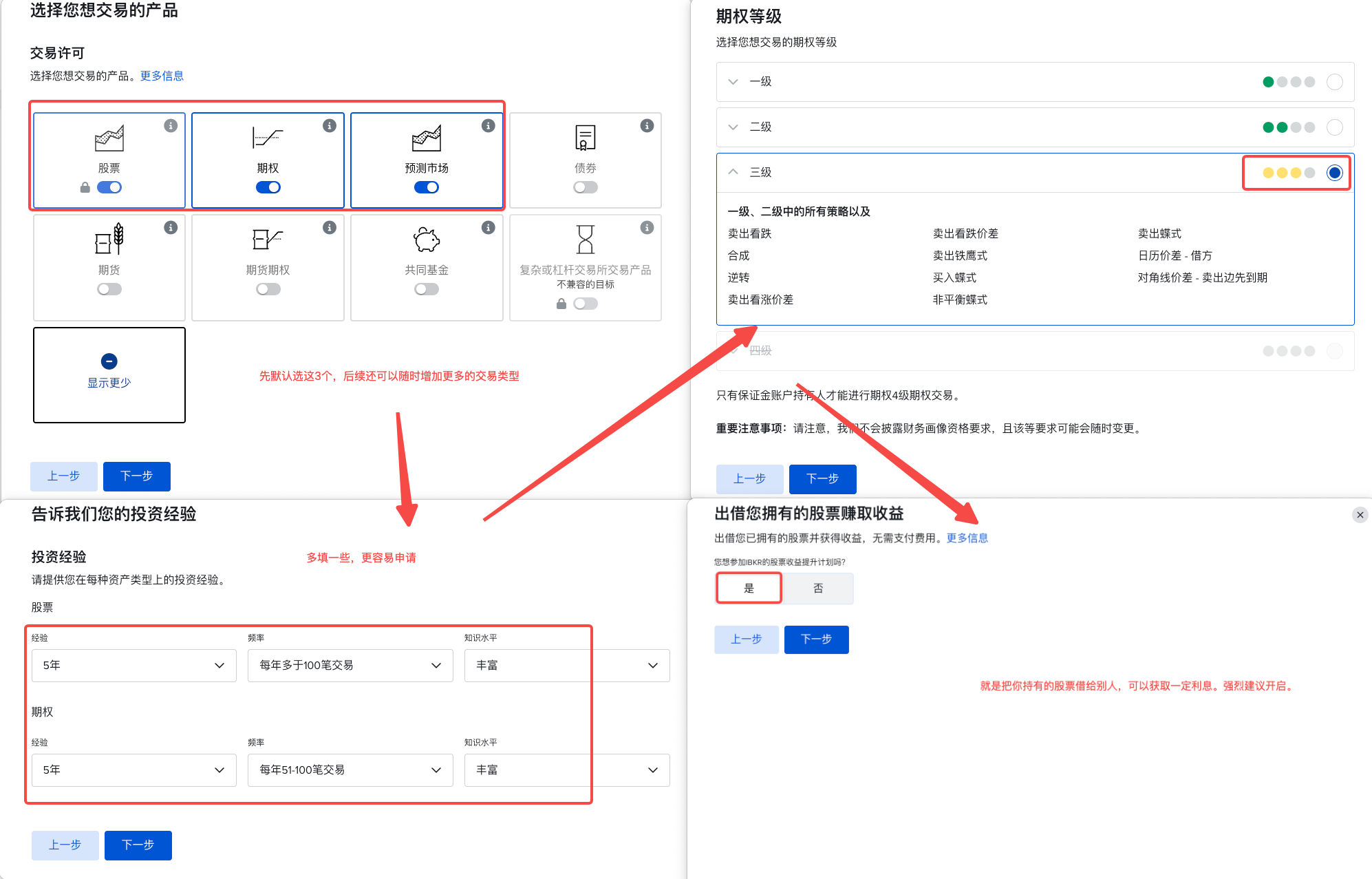 交易产品和投资经验